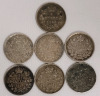 1880 - 1919 Canadian Silver Dimes , Seven (7) Dimes
