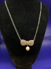 Anne Taylor Tagged Loft Pave Necklace MOP Dangle pierced Earrings - 4