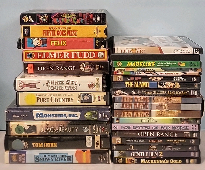 29 Movies on VHS & DVD