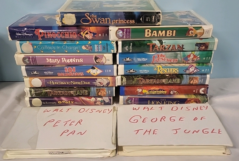 17 Animated Movies on VHS - Mostly Disney