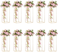 10 New Column Vases Wedding Centerpieces for Tables - 10 Pcs Metal Flower Stands