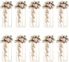 10 New Column Vases Wedding Centerpieces for Tables - 10 Pcs Metal Flower Stands