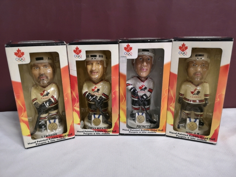 4 Olympic Hockey Bobble Heads - 2002