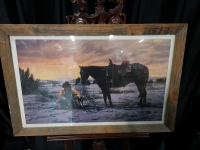 Cowboy with Horse & Dog Framed Print - Signed