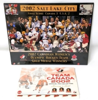 Vintage 2002 Canadian Women's Olympic Hockey Team Gold Medal Winners Hardboard Pic & Team Canada 2001 Official Pin Collection from the Toronto Sun