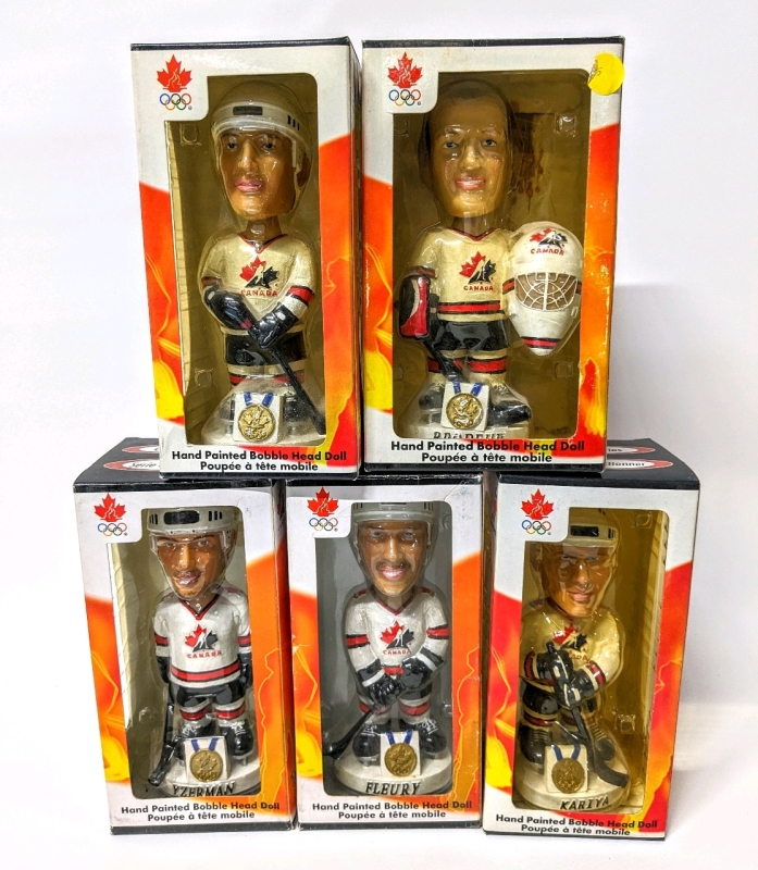 5 Vintage 2002 Bobble Dobbles Team Canada NHLPA Bobbleheads