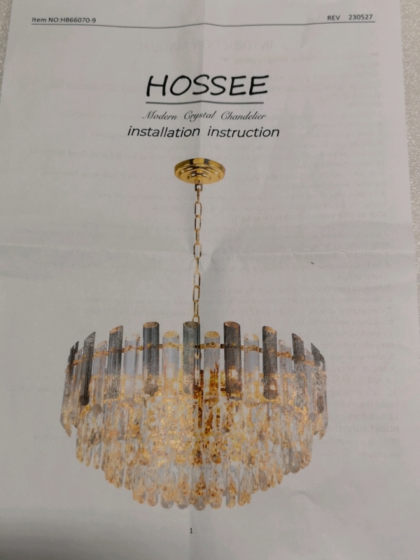 Hossee Modern Large Crystal Chandelier