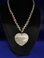 925 Sterling Clasp Fresh Water Pearl Large MOP Heart Pendant