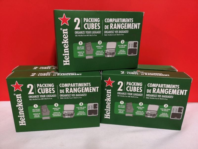 10 New Heineken Packing Cubes - Keep Your Luggage Organized