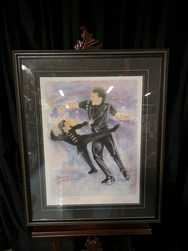 Framed Signed Print of Figure Skater The King - Elvis Stojko