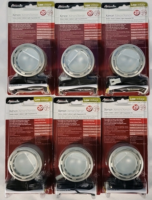 6 New Amerelle Xenon Under Cabinet Light Expansion Kits