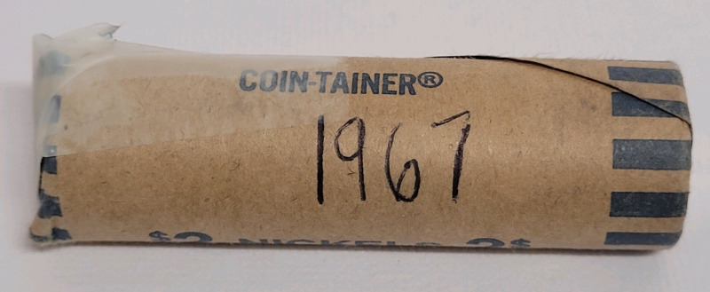 1967 Canadian One Penny Roll , 40 Coins in High Grade to Uncirculated Condition