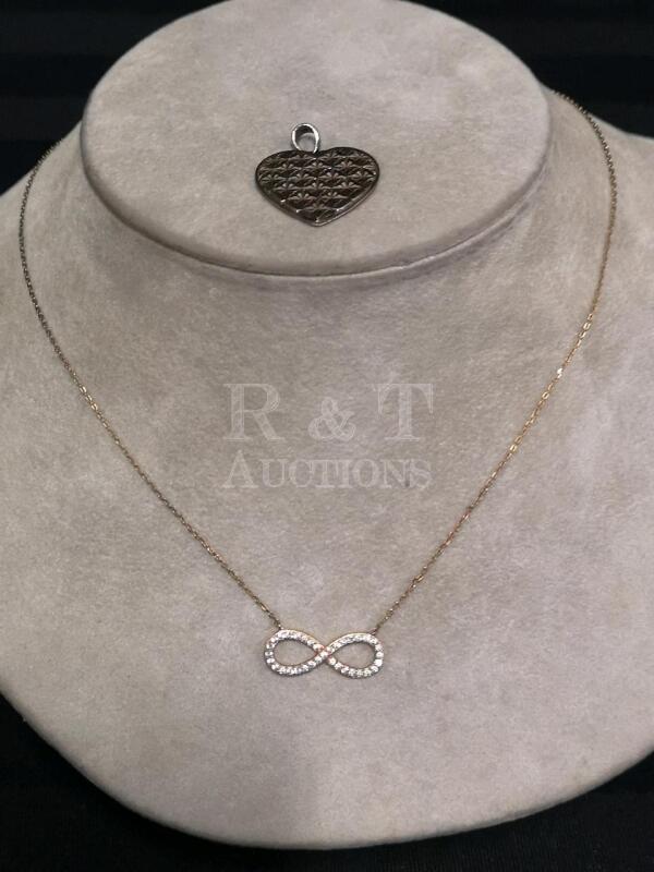 925 Chain with Infinity Pendant + 925 Heart Pendant