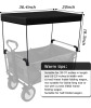 Wagon Canopy Cover Portable Outdoor Stroller Accessories - Black - 2