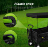 Wagon Canopy Cover Portable Outdoor Stroller Accessories - Black - 3