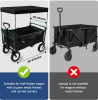 Wagon Canopy Cover Portable Outdoor Stroller Accessories - Black - 4