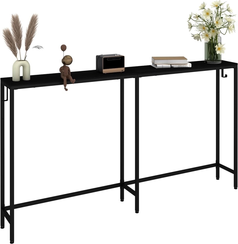 Leomonio Black Wood Sofa Table