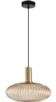 MZSUS 11.8'' Glass Pendant Light,Gold Copper