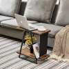 New - Gannyfer 2-Tier Side Table , Sofa End Table with Side Pocket - 2