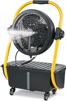 Geek Aire 12" Rechargeable Battery Outdoor Misting Floor Fan w/2.9gal Water Tank