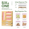 New 6 in 1 Bamboo Ziplock Bag Storage Organizer - Wrap Dispenser with Cutter, Suitable for Gallon, Quart, Sandwich & Snack Bag, Cling Film, Aluminum Foil etc; Compatible with 12" Kitchen Rolls - 2