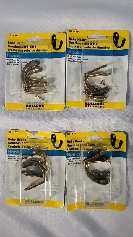 4 New Bulldog Hardware Robe Hooks - 231479