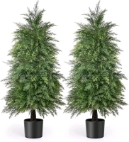 New 2 Pack - Yemmen 4' Artificial Potted Cedar Trees