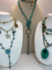 Robin Egg Blue Lucite Y Necklace plus 4 more