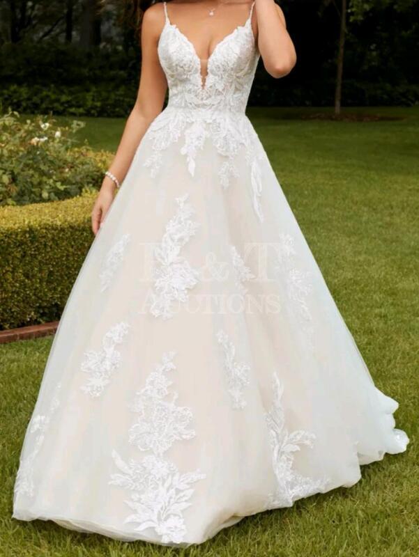 New Magical A-Line Wedding Dress sz 14 With Dramatic Low Back