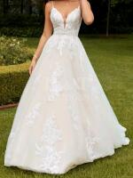 New Magical A-Line Wedding Dress sz 14 With Dramatic Low Back