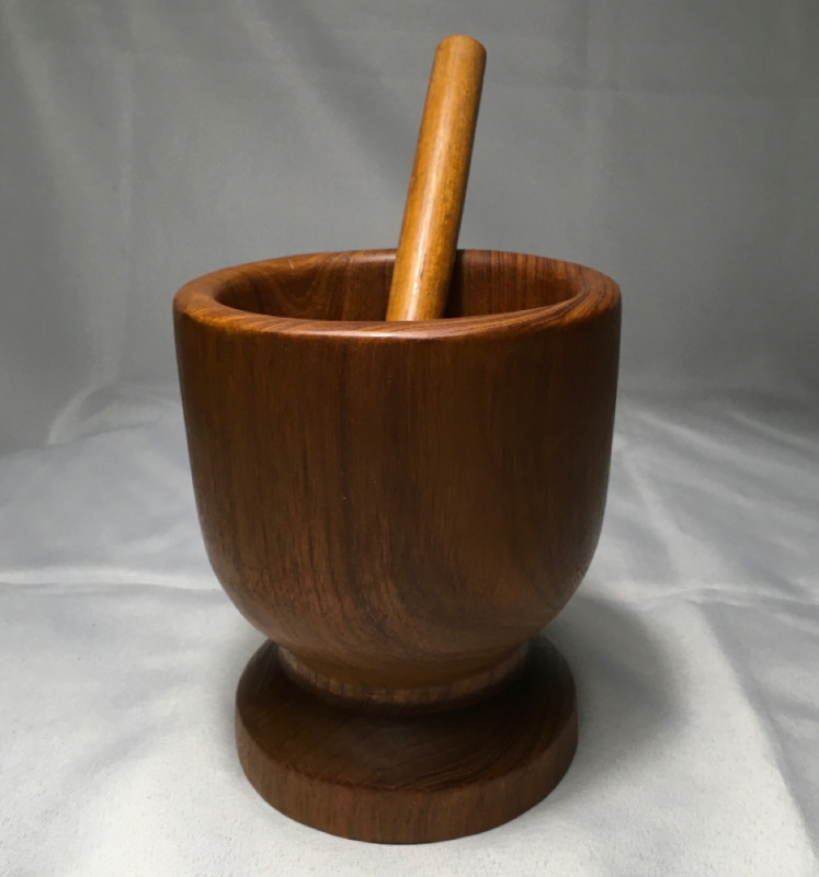 MCM Solid Teak Mortar and Pestle