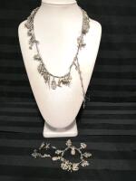 Vintage Charm Bracelet & Necklace with Unique Links