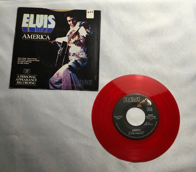 1977 Elvis Red Vinyl 45 RPM My Way America