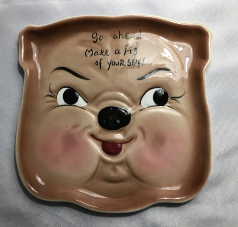 DeForest California Pottery Pig Plate MCM