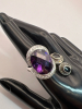 Statement Faceted Purple 925 CZ Ring 925 Sterling Earrings - 2