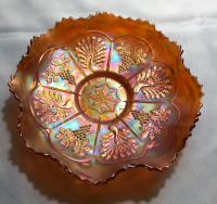 Fenton Carnival Glass Peacock Bowl