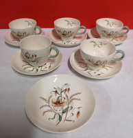 Vintage Wedgewood Teacups & Saucers - Tiger Lily