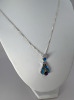 Opal inlay Pendant 925 Sterling Box Chain - 2