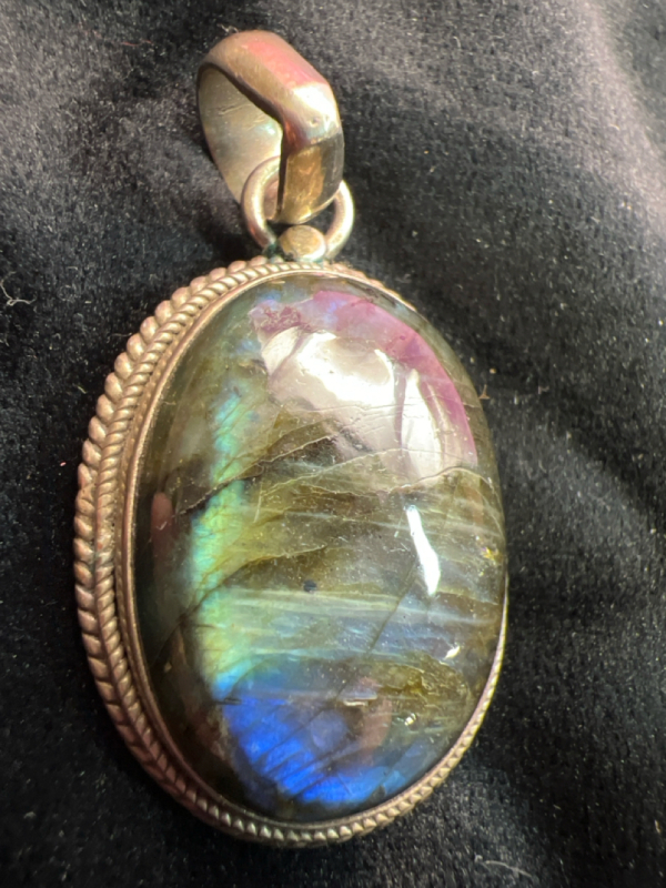 Large 925 Sterling Labradorite Pendant