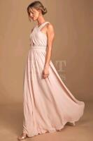 New LULUs Divine Inspiration Blush Halter Maxi Dress Size Large.