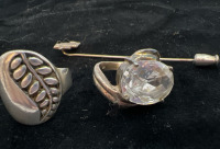 925 Sterling Olive & Branch Bypass Ring Sterling Stick Pin