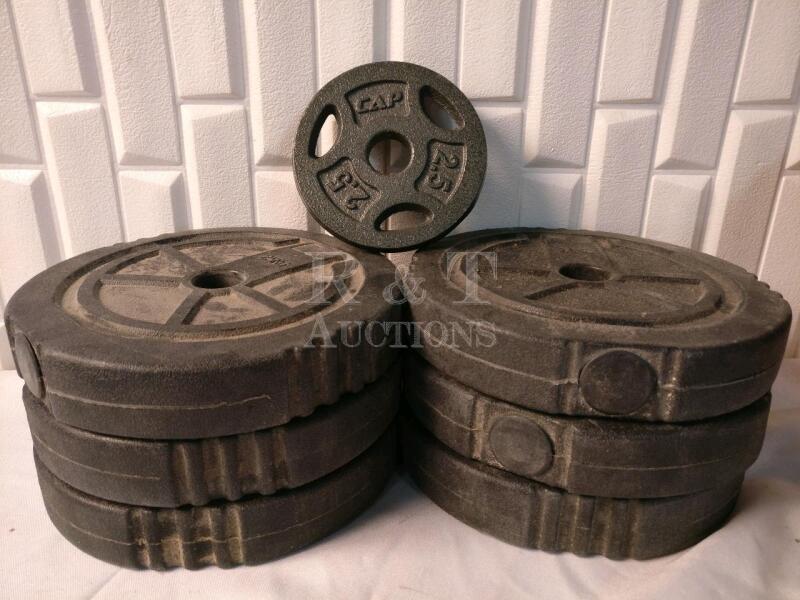 7 - 2.5kg Weight Plates - For 1" Bar