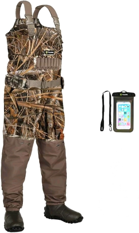 TIDEWE Breathable Chest Waders, 1200G Waterproof Hunting Wader with Steel Shank Boots (Ladies Size 10 / 10W)