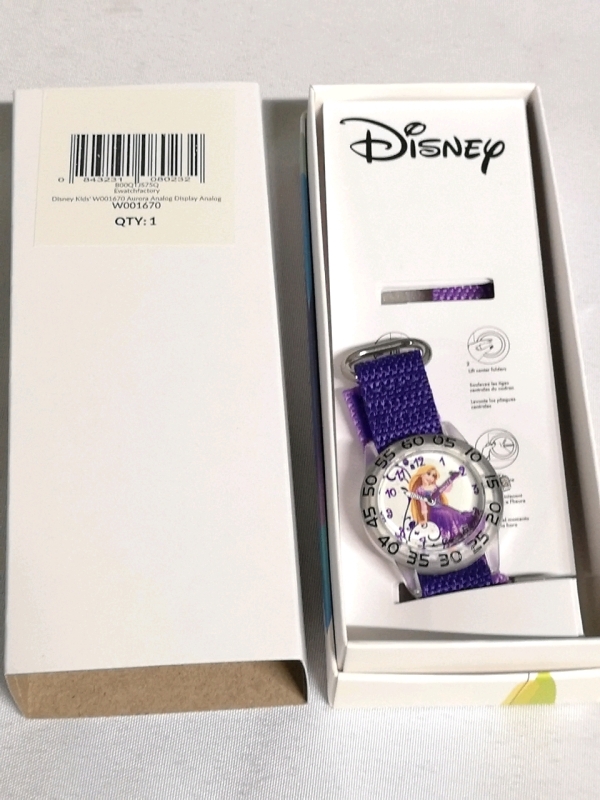 New DISNEY Aurora Kids' Plastic Time Teacher Analog Quartz Watch