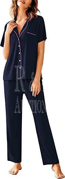 New Avidlove Notch Collar Soft Pajama Set - MED