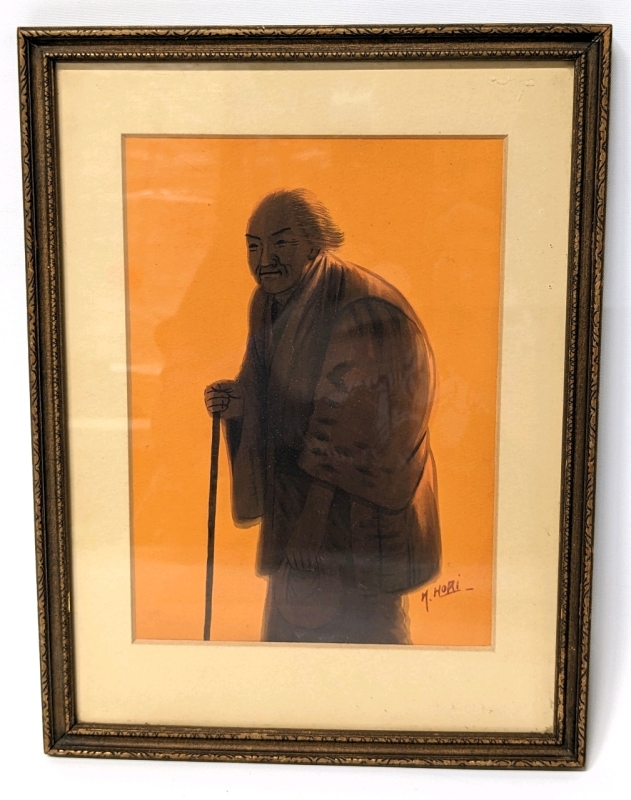 Antique Watercolor of Japanese Man ( Signed )