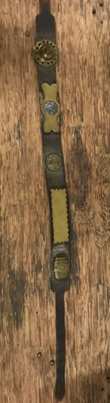 Antique Draught Hourse Brass on original Leather Strap 43 inches long