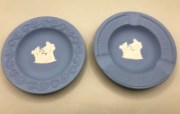 Wedgwood England Blue Jasperware Round Dish & Ashtray 4 inches wide