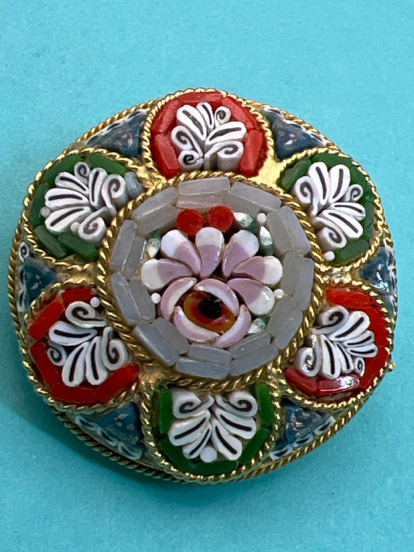 Italian Micro Mosaic Lovely Brooch