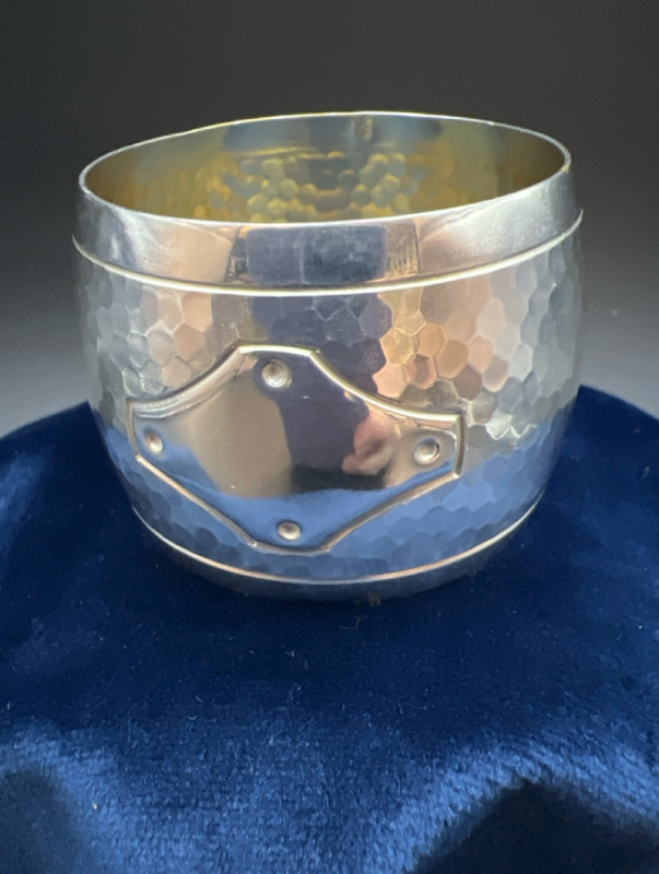 Stamped Mark Hammered Napkin Ring